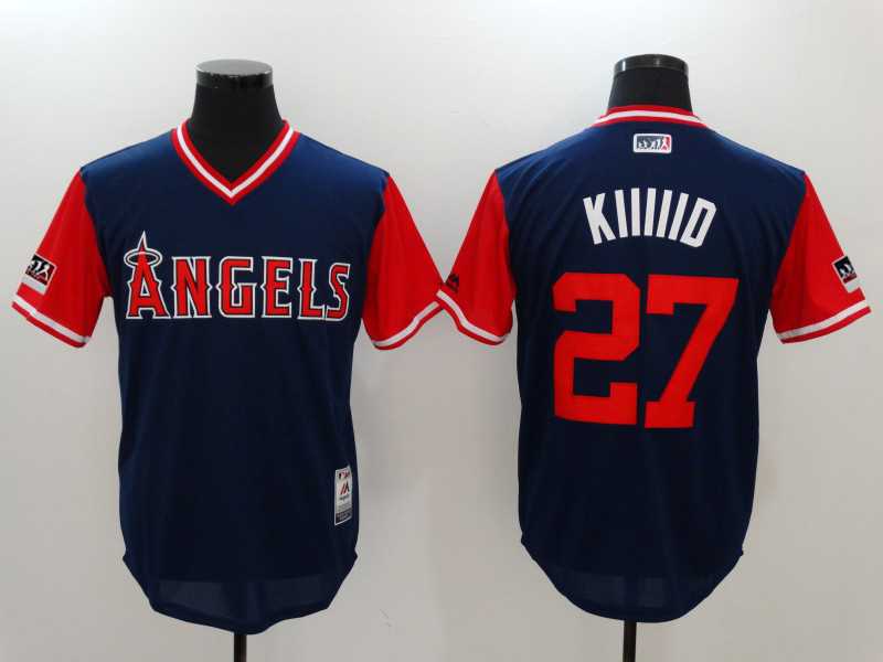 Angels 27 Mike Trout KIIIIID Navy 2018 Players Weekend Stitched Jersey,We sell and wholesale Angels 27 Mike Trout KIIIIID Navy 2018 Players Weekend Stitched Jersey on line form chian!